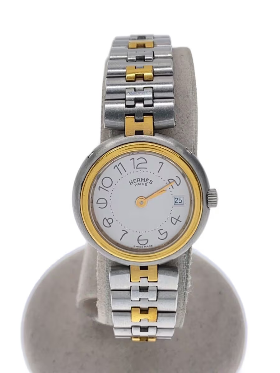 Hermes SS Stainless Steel 26mm Silver Dial Quartz Wristwatch #2nW1541