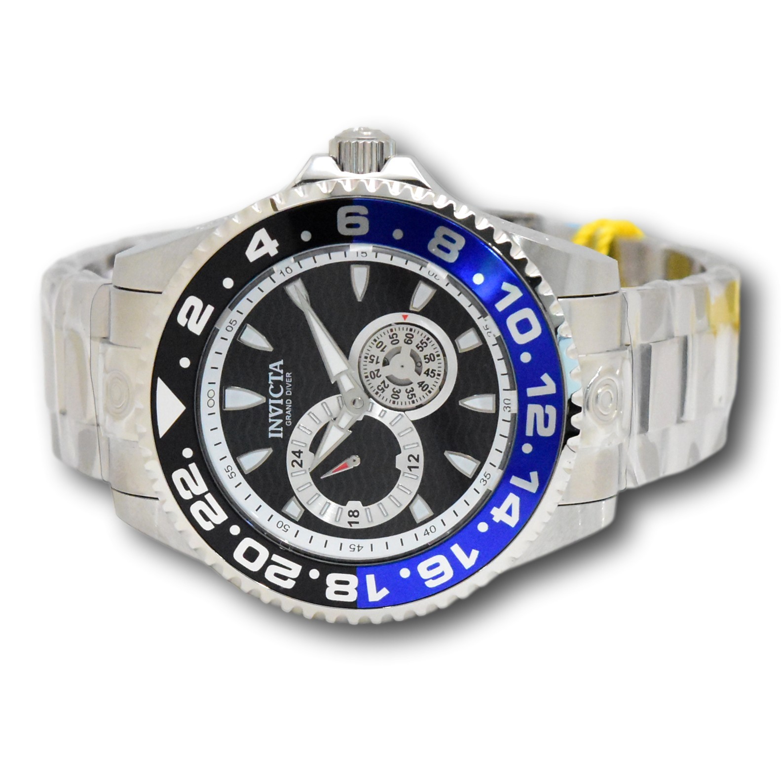 Invicta Grand Diver GMT Men’s 47mm Automatic Blue and Black SS Watch 47300