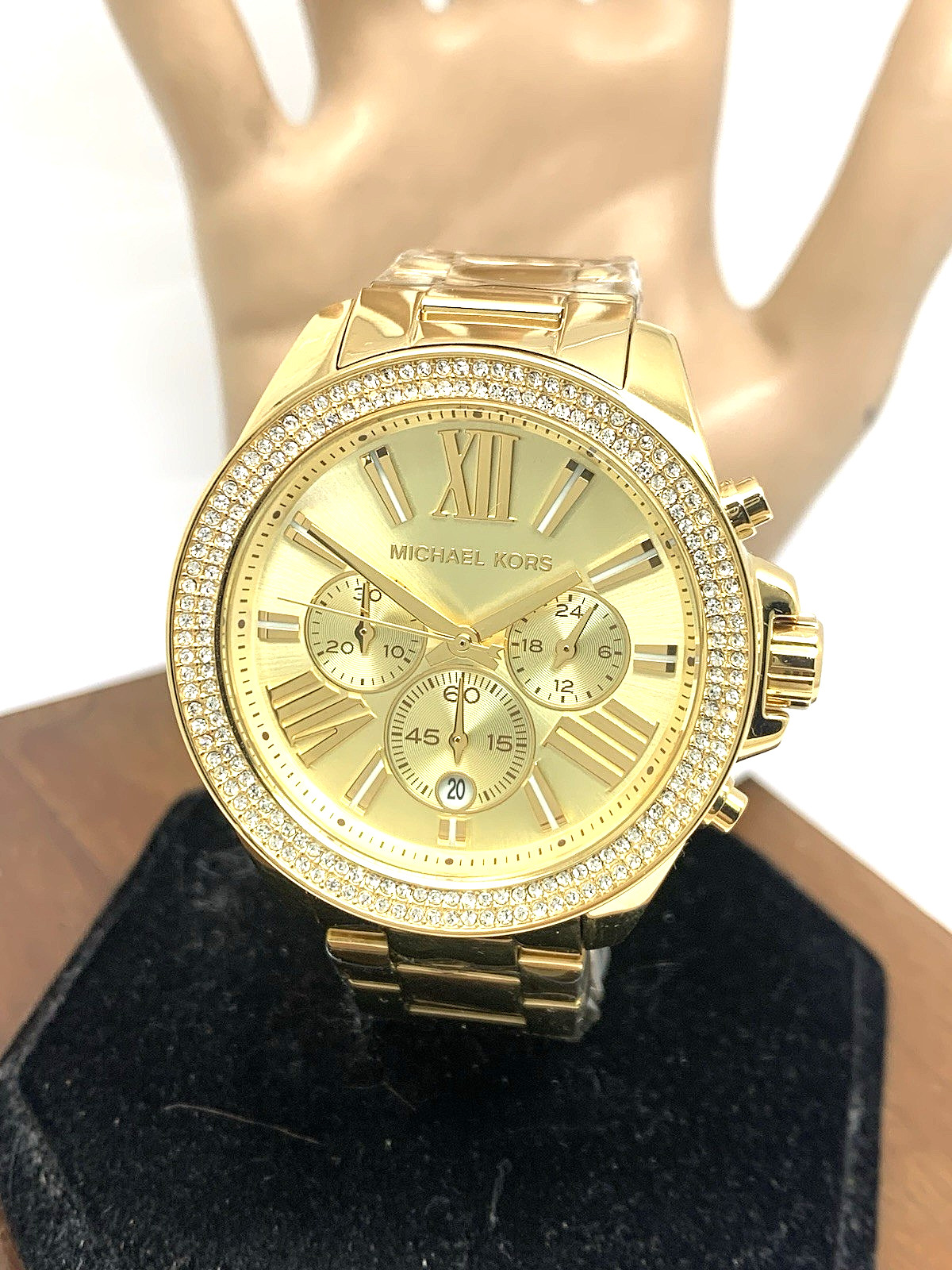 Michael Kors Women’s Watch MK7428 Quartz Chronograph Gemmed Gold Stainless Steel