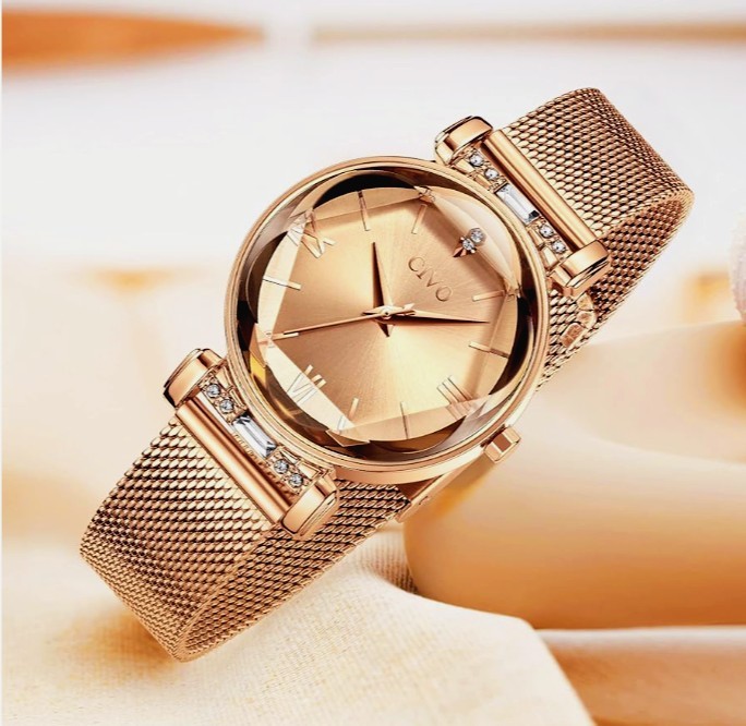 CIVO Waterproof Women Watch Stainless Steel Analogue Designer Wrist Watch-8106