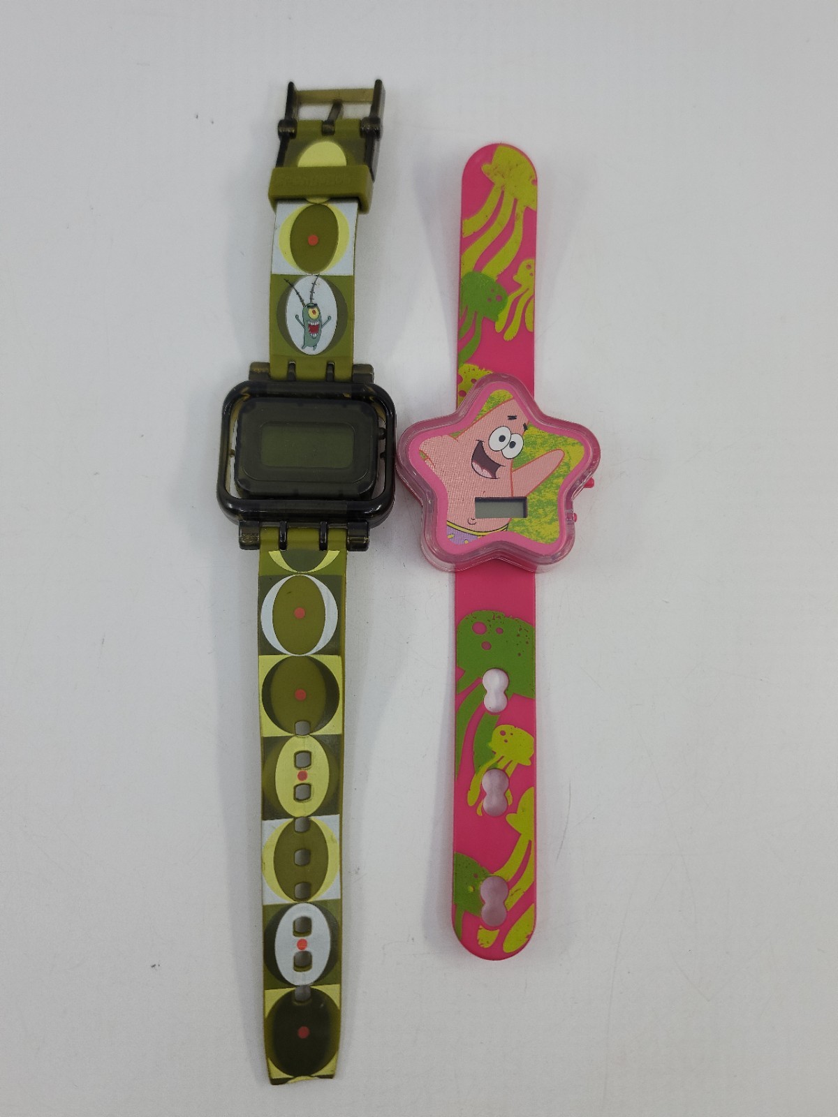 Vintage SpongeBob Watches Plankton & Patrick Kids Not Working Need Batteries