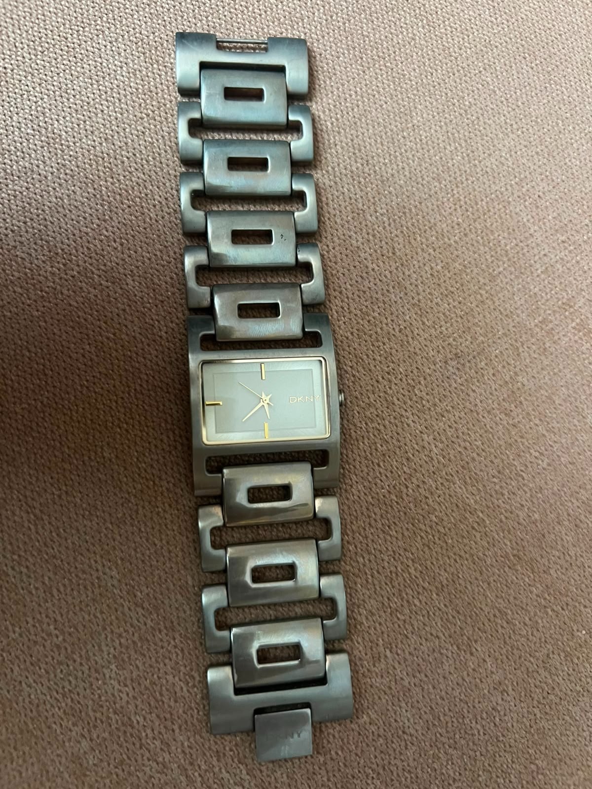 DKNY Women’s Y2K Bracelet Watch Rectangular Bronze Tone Quartz Working