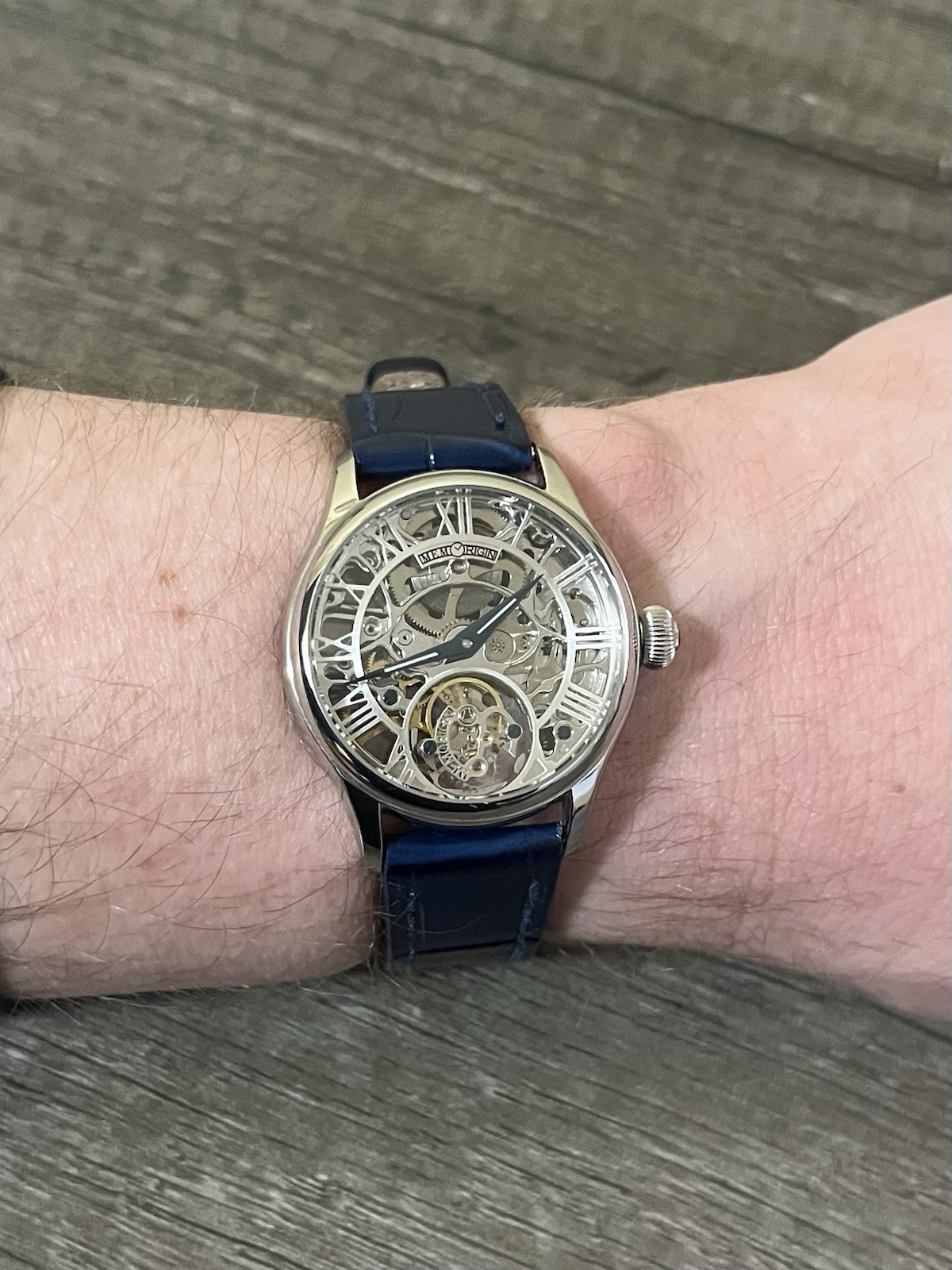 Memorigin Tourbillon Hand-Wound Skeleton Wristwatch