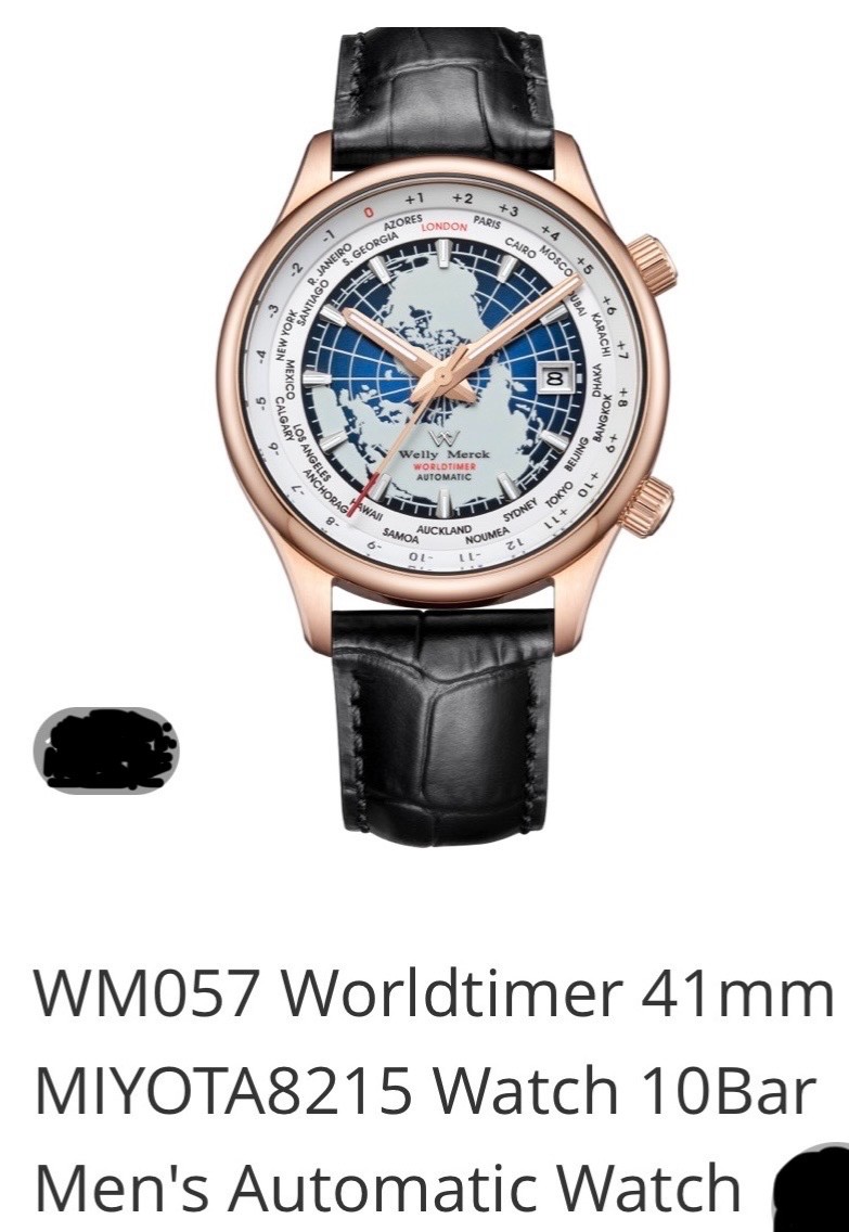 Welly Merck Worldtimer automatic dress watch
