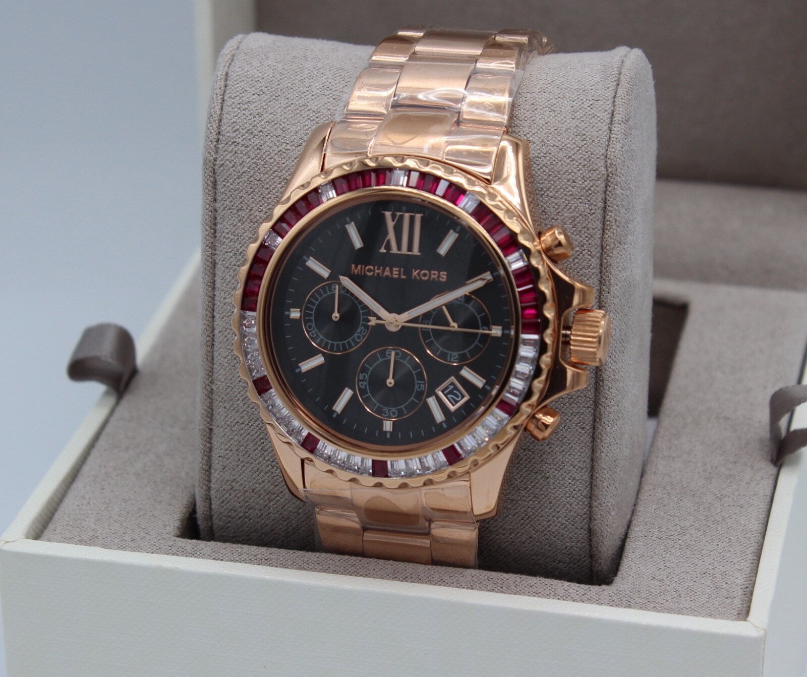 NEW AUTHENTIC MICHAEL KORS EVEREST ROSE GOLD PINK CRYSTALS MK6972 WOMEN’S WATCH