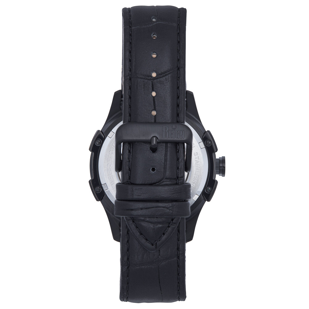 Reign Solstice Automatic Semi-Skeleton Watch – Black