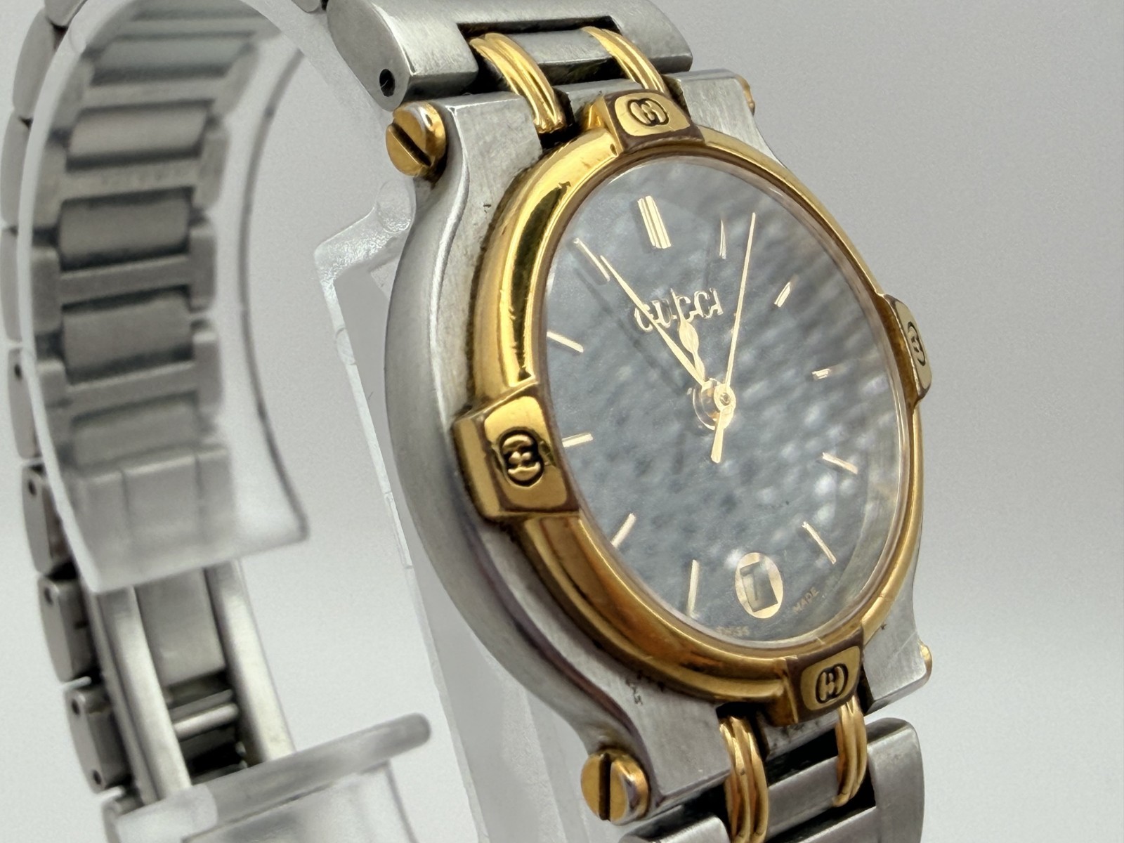 [Exc+5] Vintage GUCCI 9000L 25mm Black Dial Two Tone Quartz Women’s Watch