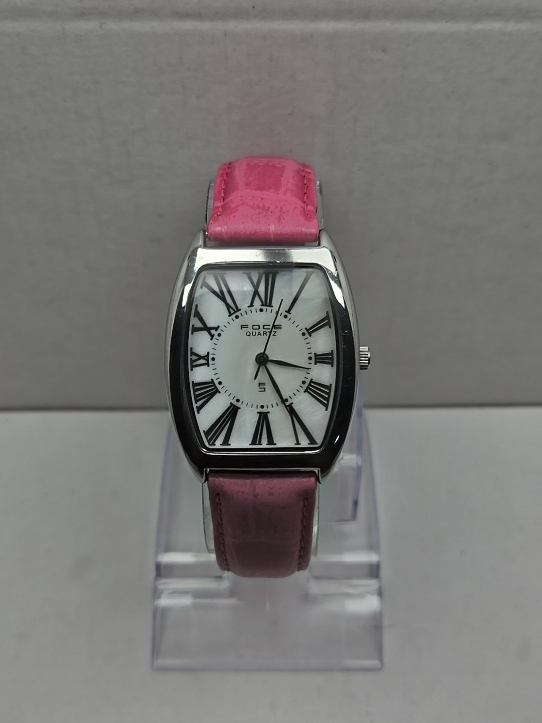 Womens Vintage Foce India Watch Silver Tone Mother Of Pearl Watch New Battery