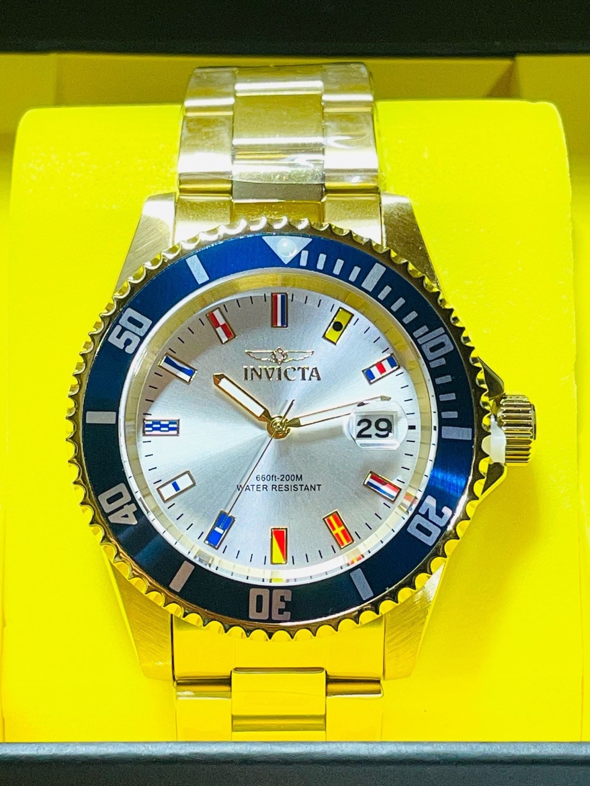 Invicta Pro Diver Men 40 mm Stainless Steel Gold Silver Dial Pc32 Quartz – 49886