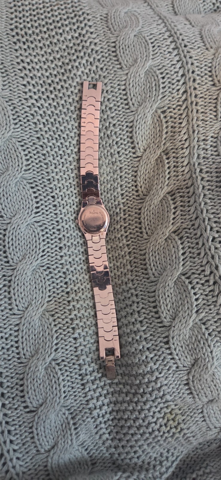 Bulova Ladies Silver-Tone Crystal Mother of Pearl Dial Watch