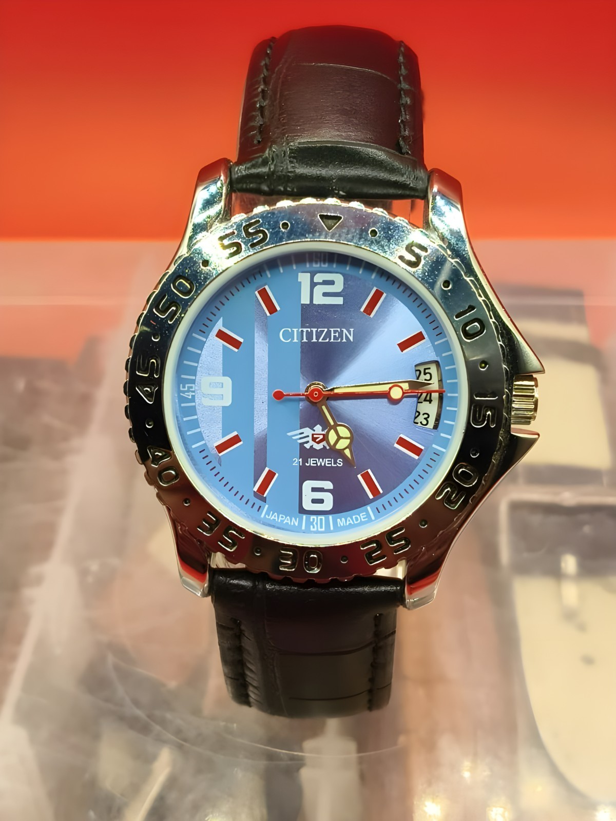 Automatic 8200 21Jewels Restored Blue Dial Date Mens Watch Vintage 45