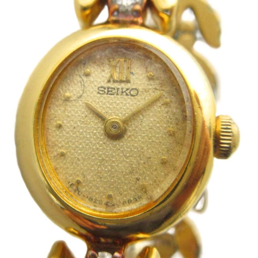 Seiko Ladies Quartz Gold-tone Stainless Steel Watch 15mm AB Condition