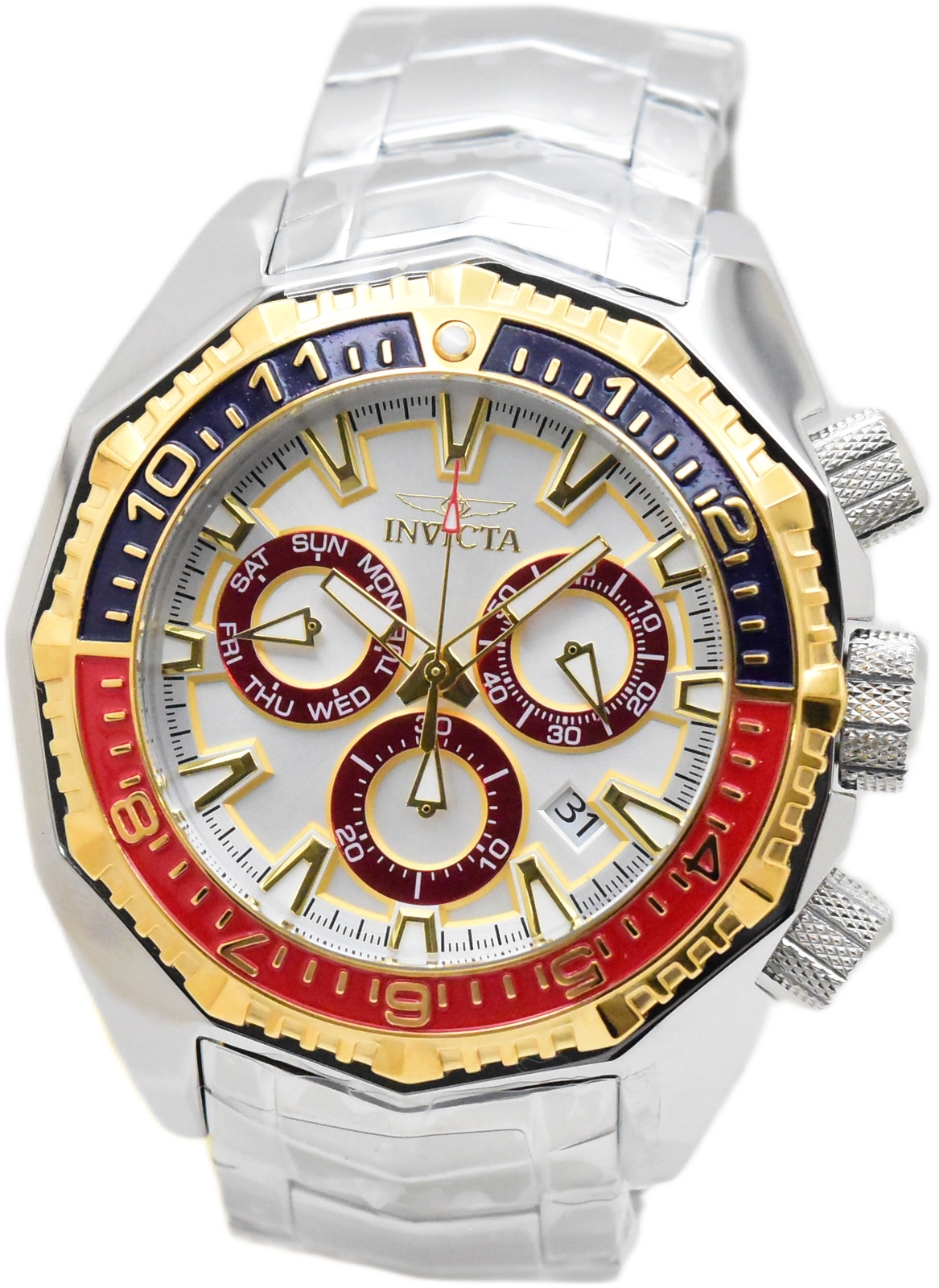 Invicta Akula Kromo Z Men’s 55mm Blue Red & Gold Swiss Chrono Watch 49637