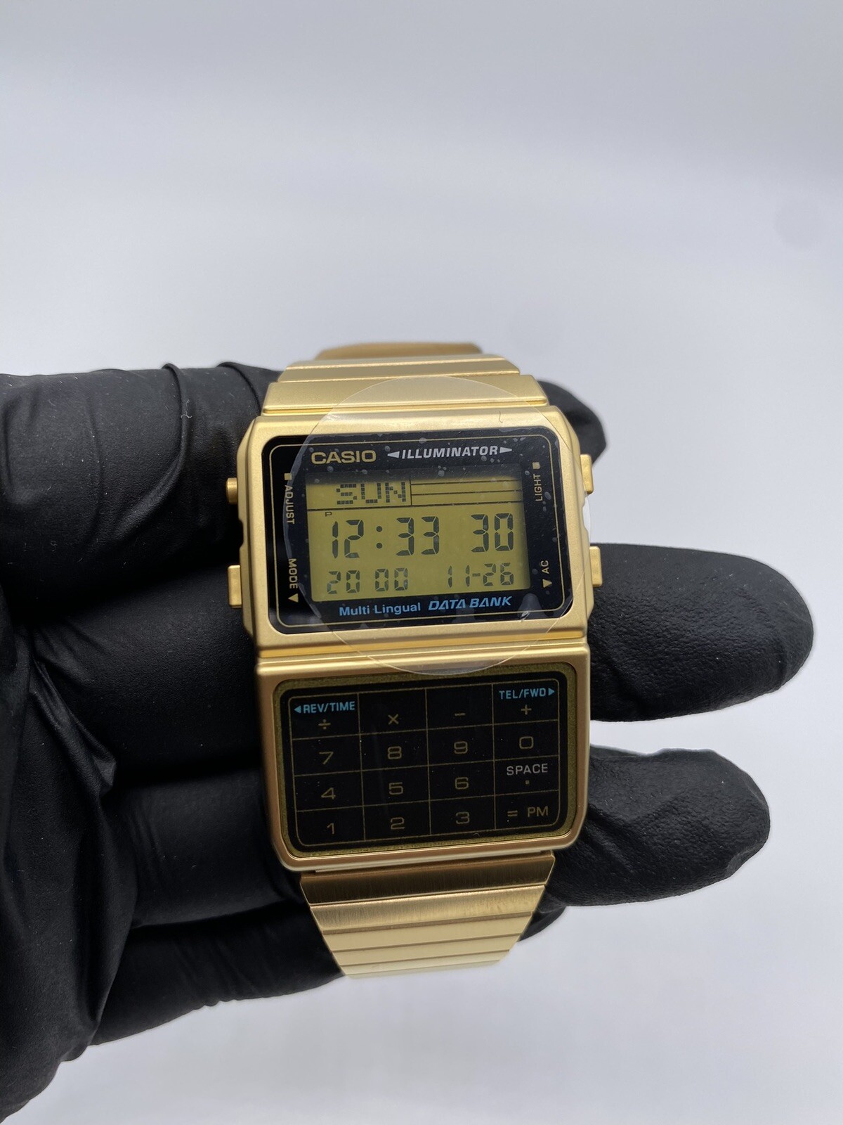 Casio mens watch retro digital calculator databank DBC611/DBC611G Brand New