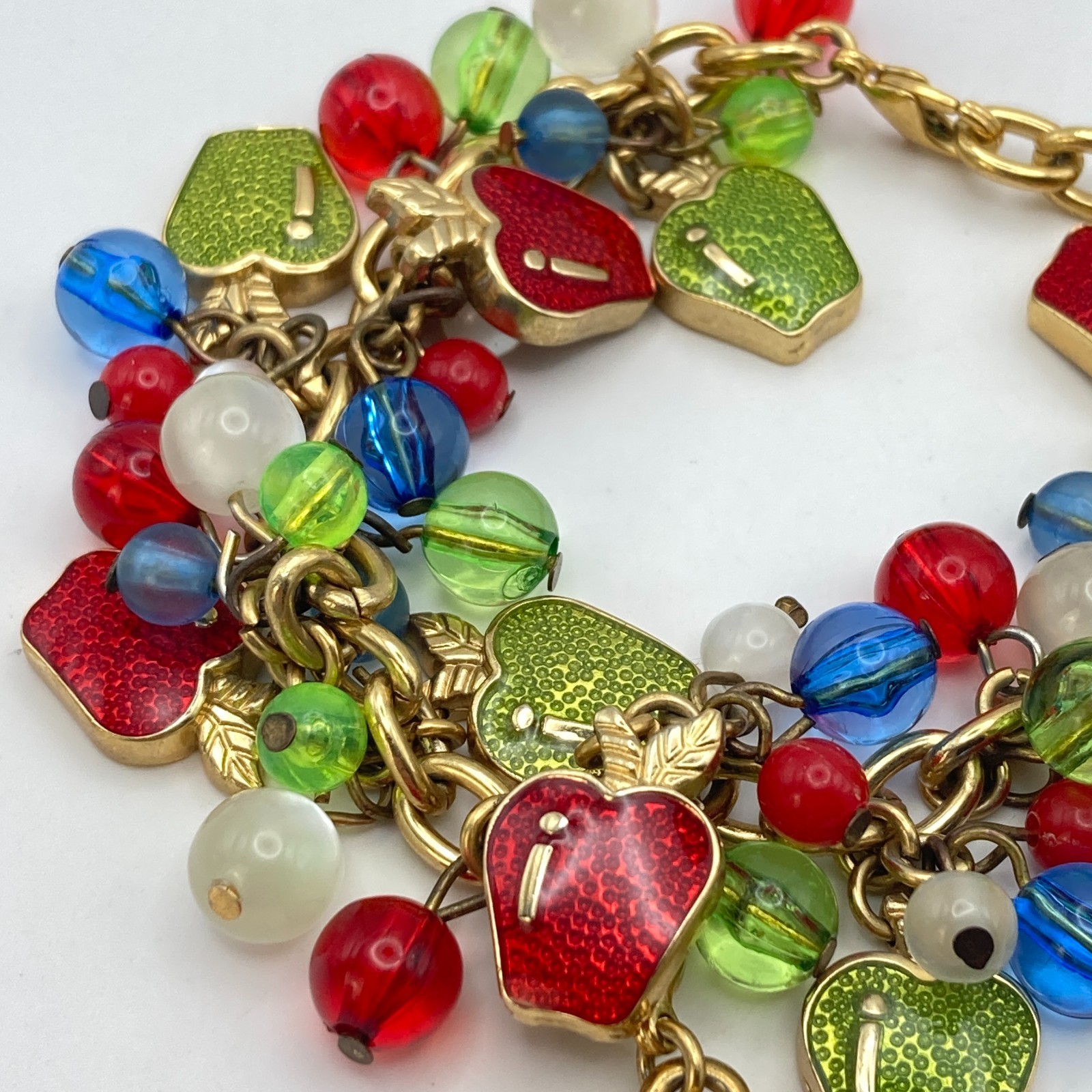 Quacker Factory Women’s Charm Bracelet Watch Gold Tone Teacher New Battery 7.25″