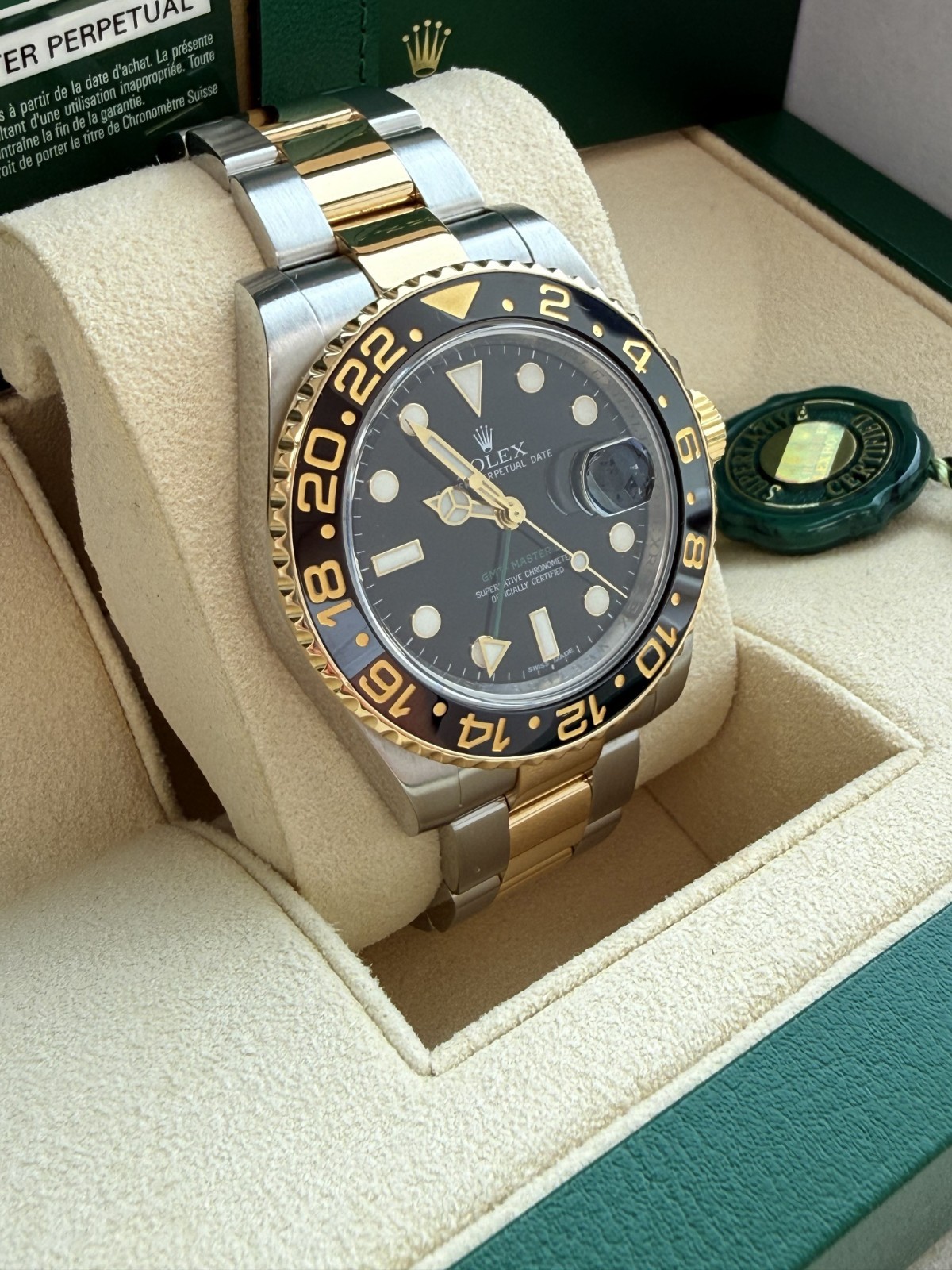 Rolex GMT-Master II 40mm Steel Yellow Gold Two-Tone Ceramic Bezel Watch 116713LN