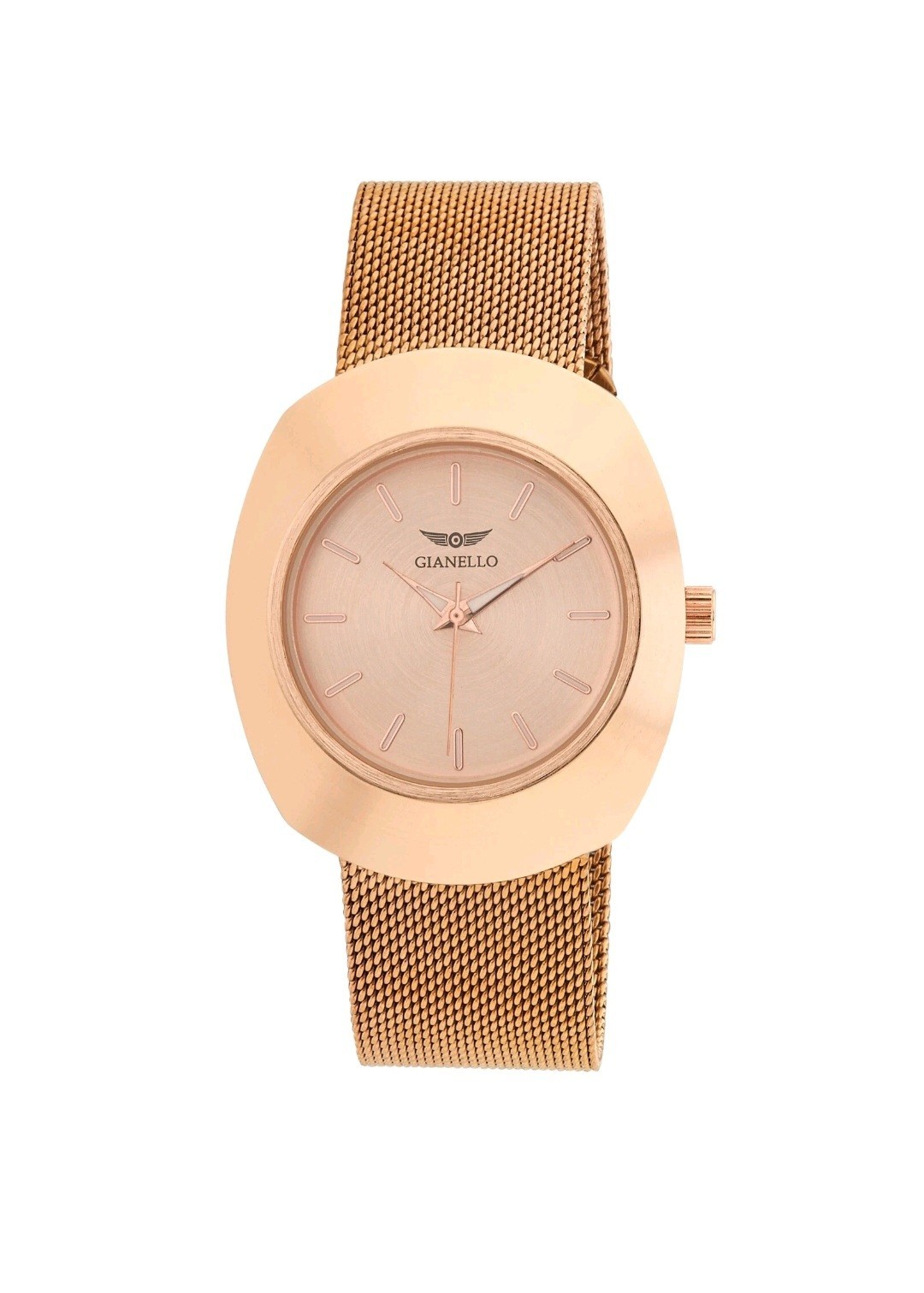 Gianello Sunray Dial 40 Mesh Watch rose gold