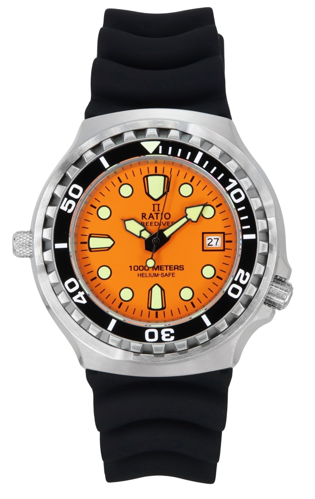 Ratio FreeDiver 1000M Quartz Orange Dial Diver’s 1038EF102V-ORG-V02 Men’s Watch