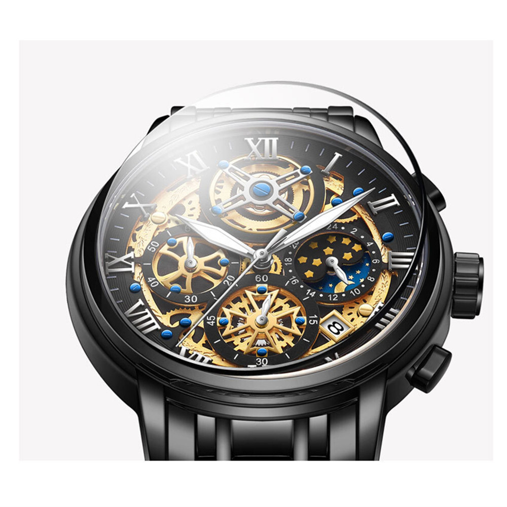 LIGE Men’s Luxury Quartz Watch Stainless Steel Chronograph Calendar Wristwatch