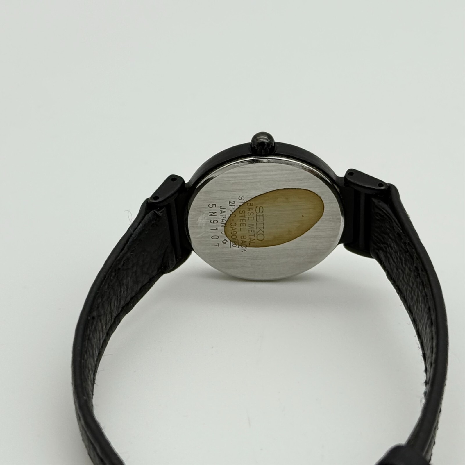 Vintage 1980s Women’s SEIKO Rivoli Black/Blue Watch, 24mm, Leather 2P20-0A90