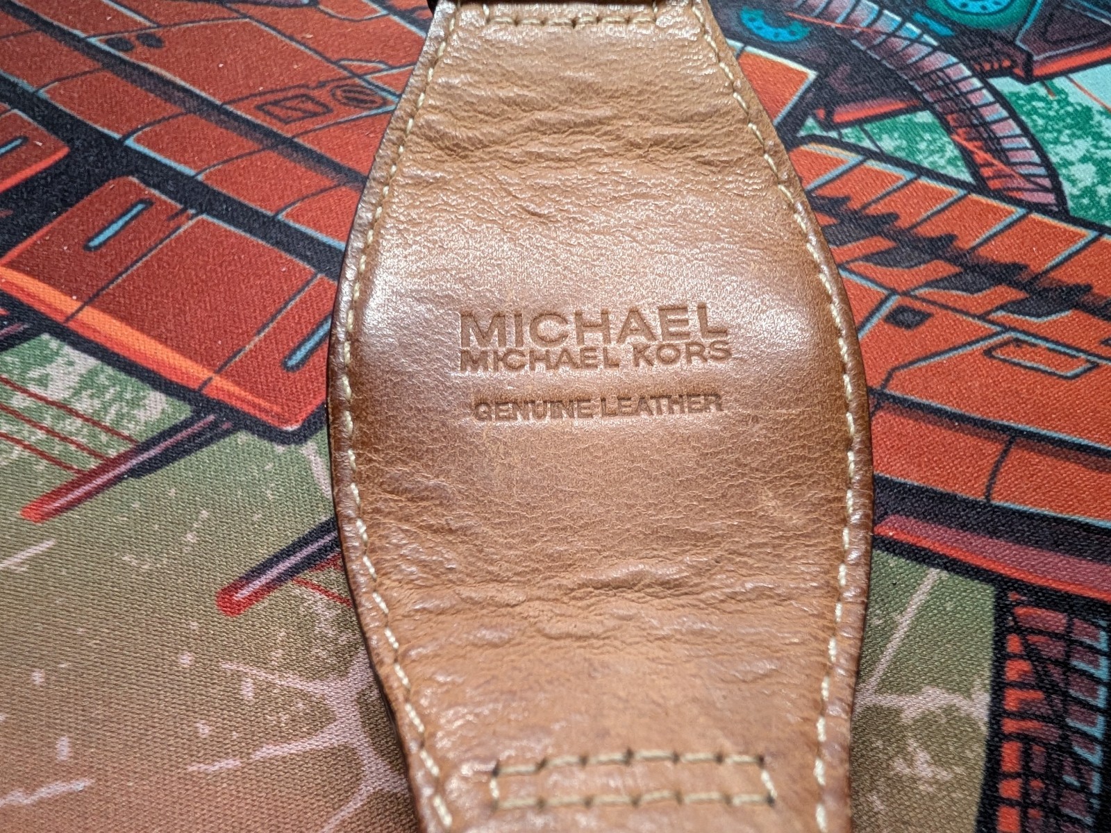 Rare Casual Michael Kors MK-6009 Silver & Yellow Watch Date Leather Cuff Band