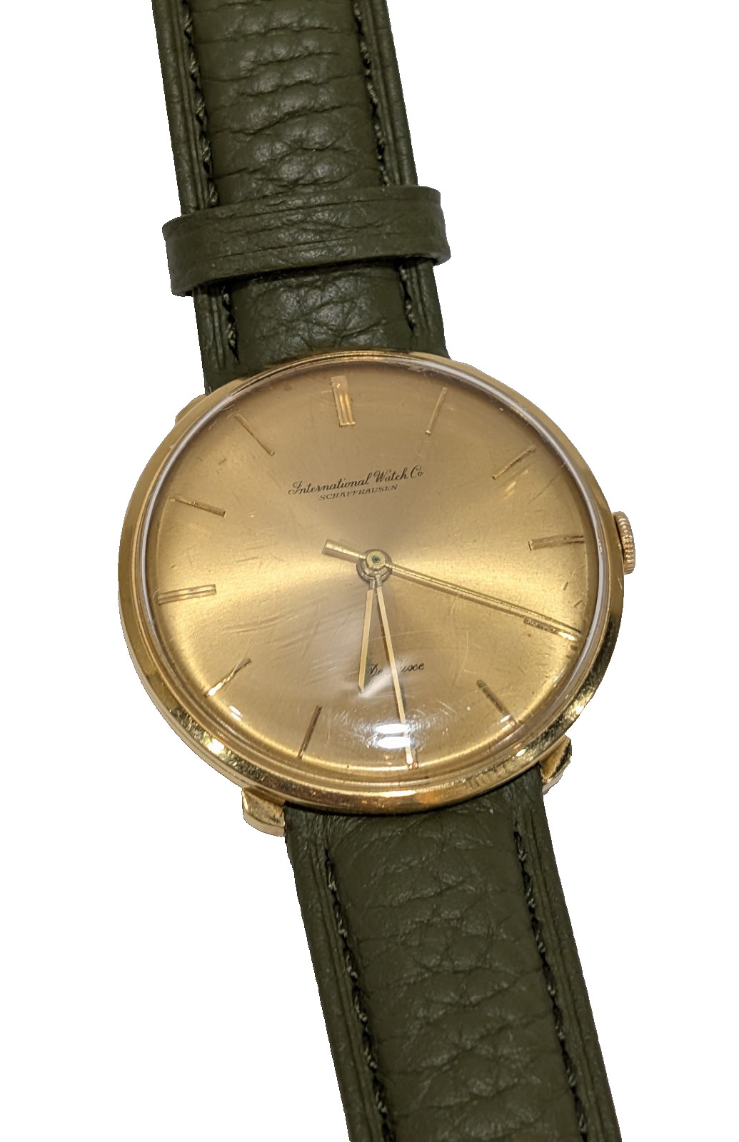 18K Solid Gold IWC De Luxe Wristwatch Swiss Made