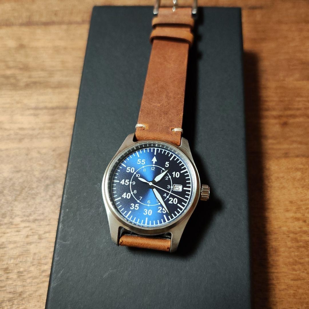 Seiko Automatic Pilot’s Watch with Leather Strap NH-35 86-F13 NEW