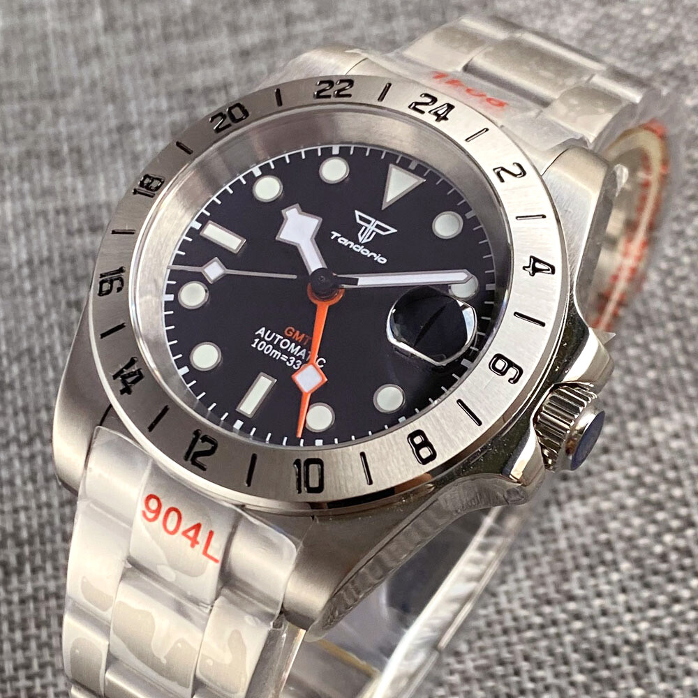 39mm Sapphire Glass NH34 GMT Automatic Stainless Steel Sport Mens Watch Luminous