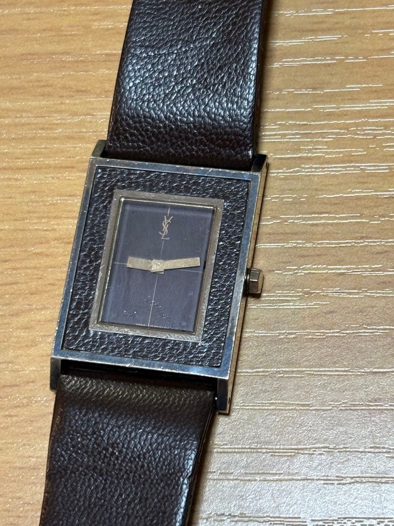 Yves Saint Laurent Quartz Watch Men’s Square Gray Dial H30.3xW25.3mm Accessary