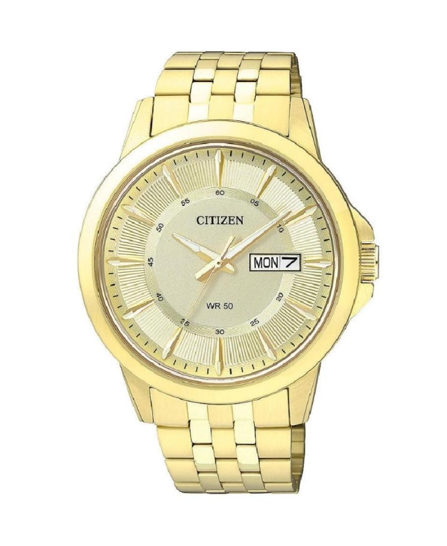 CITIZEN Men Analog Quartz Casual Watch Classic Dress Golden Dial Waterproof Roun