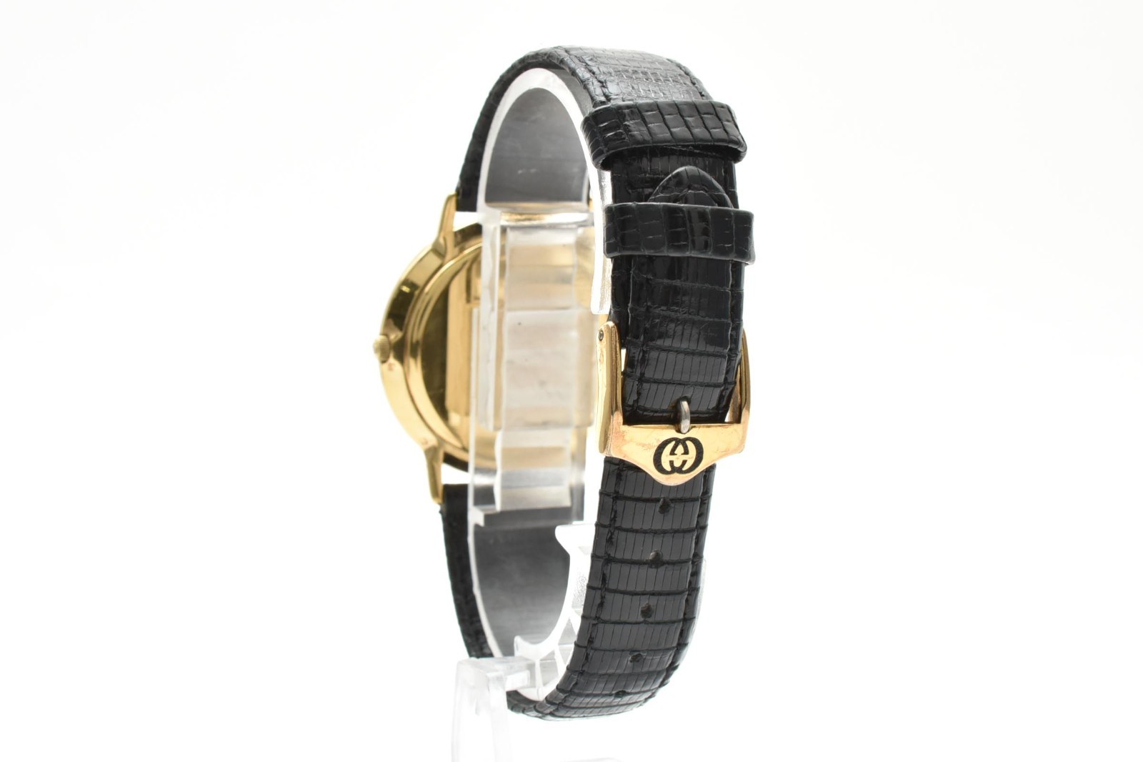 GUCCI 3000M Vintage Men’s Quartz Watch Gold Case Black Dial Swiss Made [Exc+5]