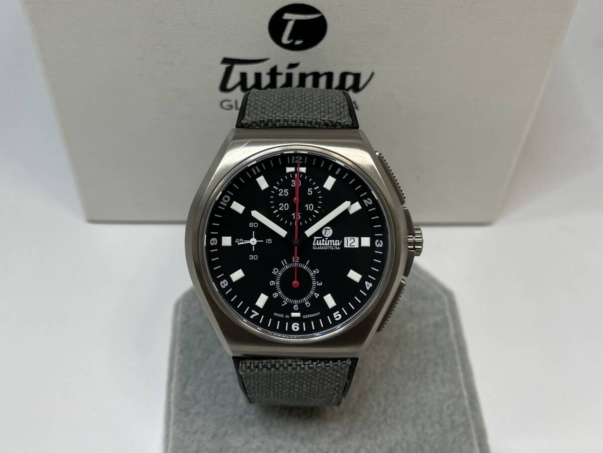Tutima Watch M2 Coastline Chronograph 6430-05 Automatic Black Dial 43.0mm w/Box
