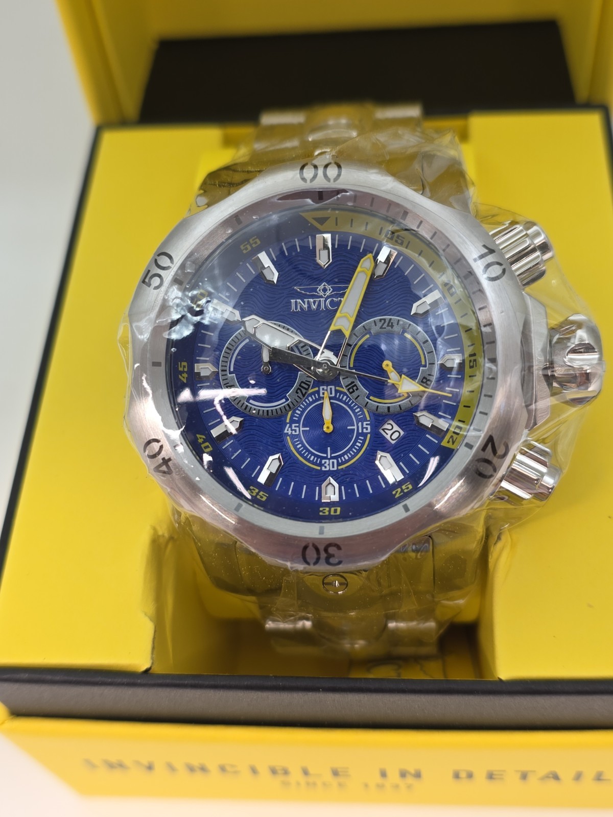 NEW INVICTA 47905 VENOM MUTANT CHRONOGRAPH BLUE DIAL WATCH STEEL 53.7MM