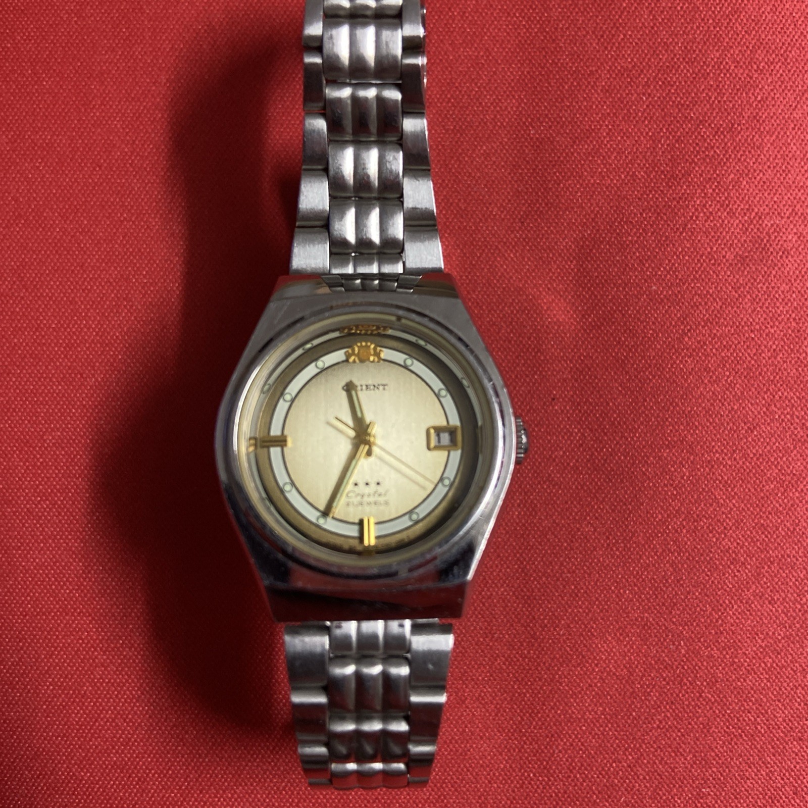 Orient Watch Japan 21 Jewels Crystal SILVER 50 water resist