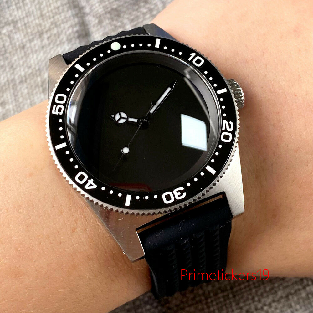Tandorio Black Sterile Dial 41mm Automatic Diver Men’s Watch PT5000 NH35A