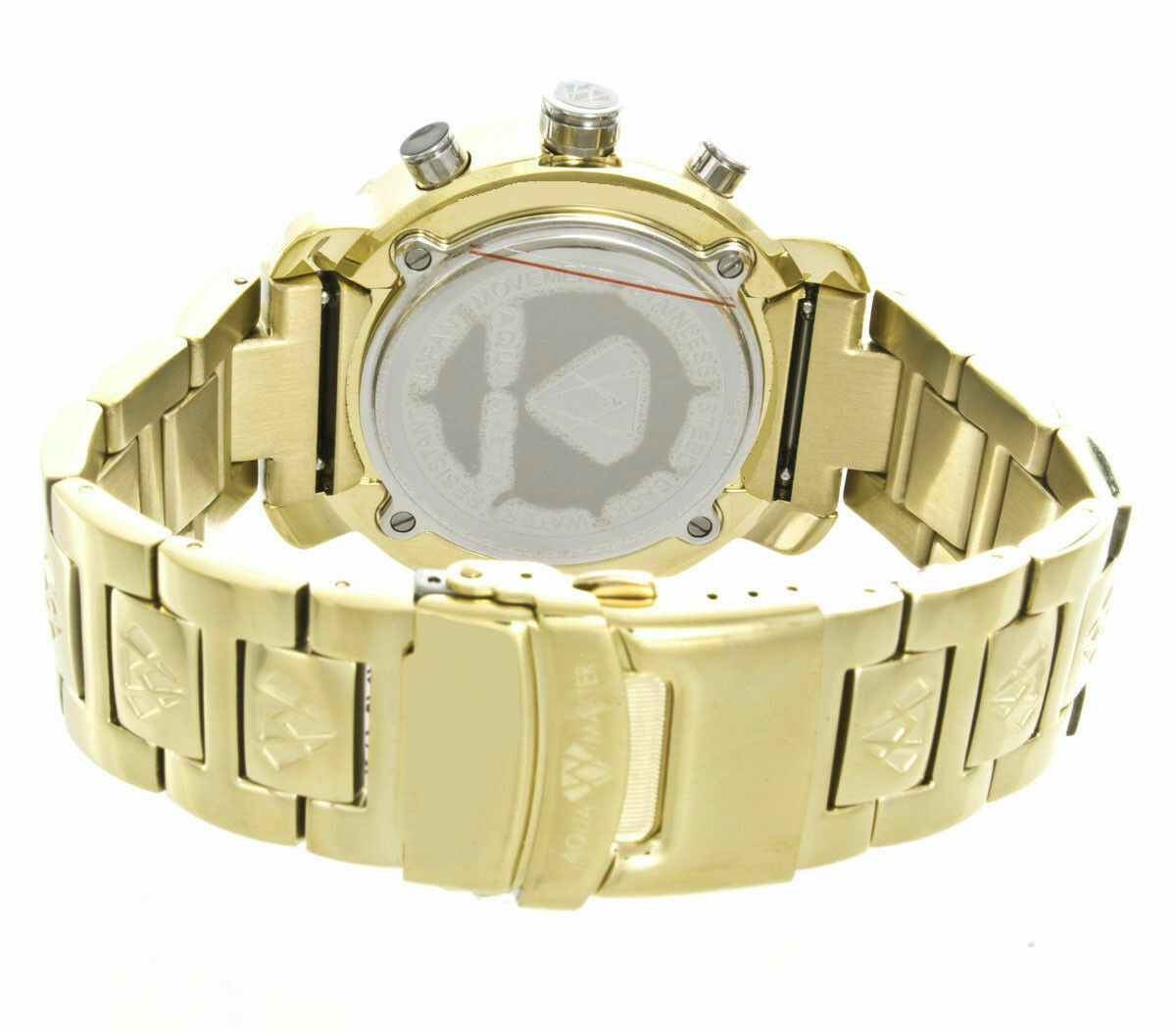 Aqua Master Gold Tone Chronograph 20 Diamond Quartz Men’s Watch W-96