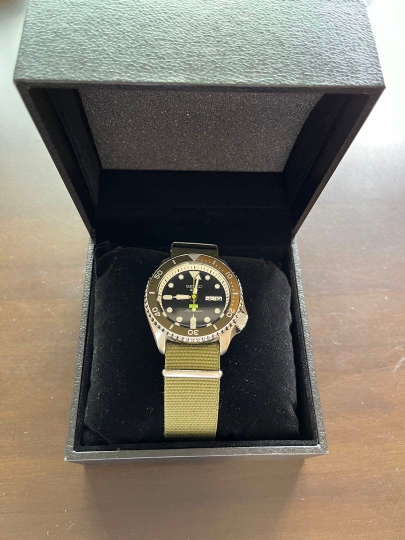 Seiko 5 Sports HUF Collaboration Limited Edition (Boxed) Black Khaki Nylon Strap