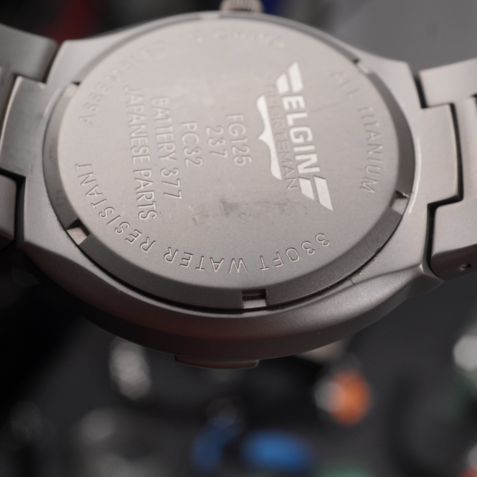 elgin sportsman dive watch full titanium RARE 100M 43mm lumed hands + indices