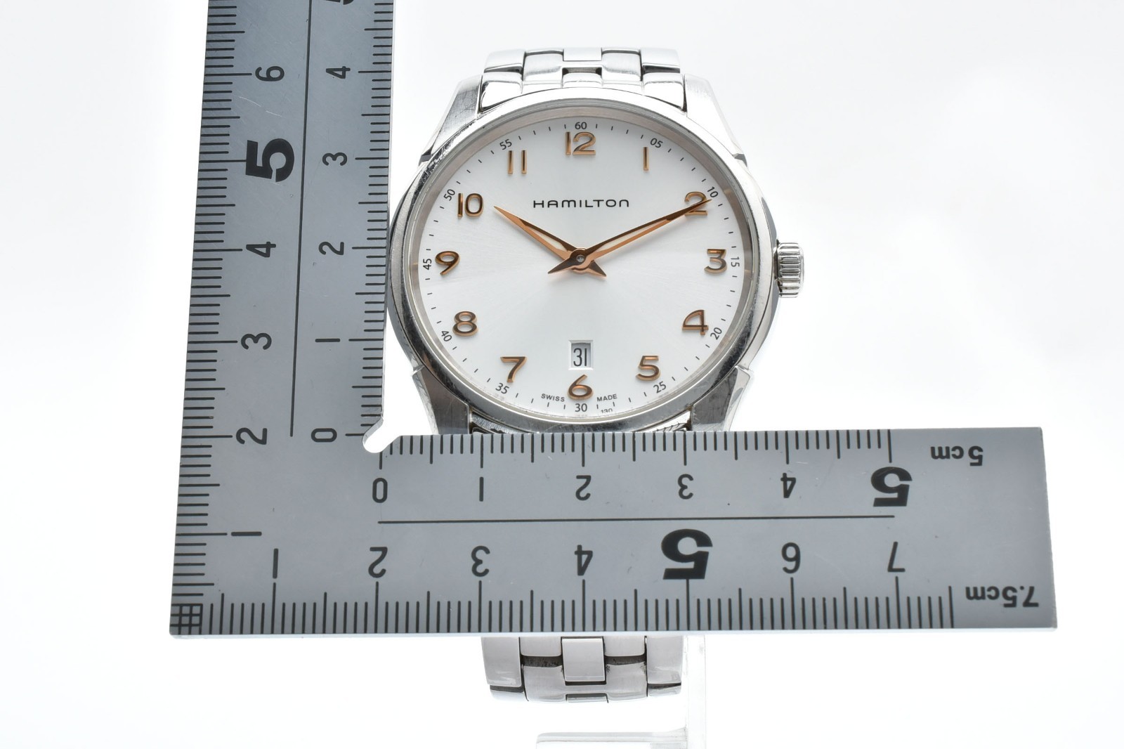 HAMILTON Jazzmaster H385111 42mm White Dial Quartz Men’s Vintage Watch w/Paper
