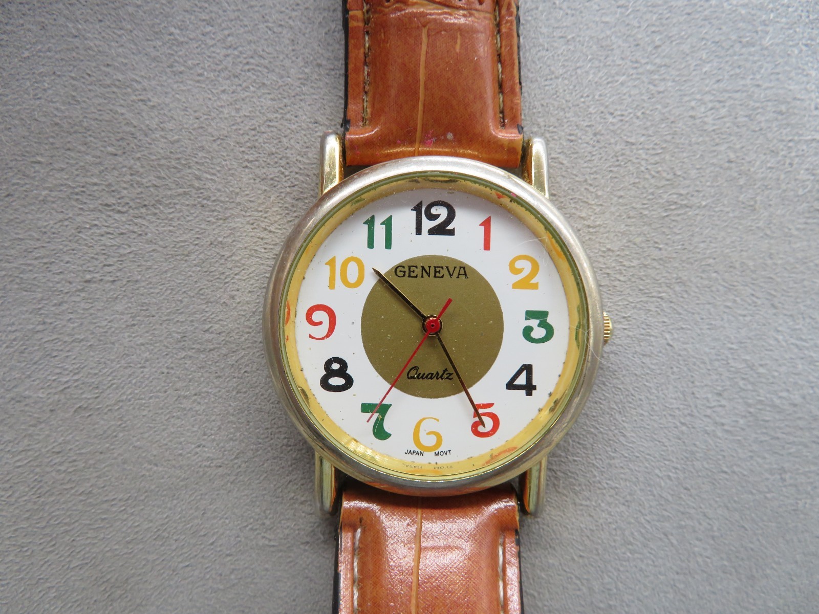 Geneva Quartz Watch Multi-Colored Easy Read Numbers New Battery