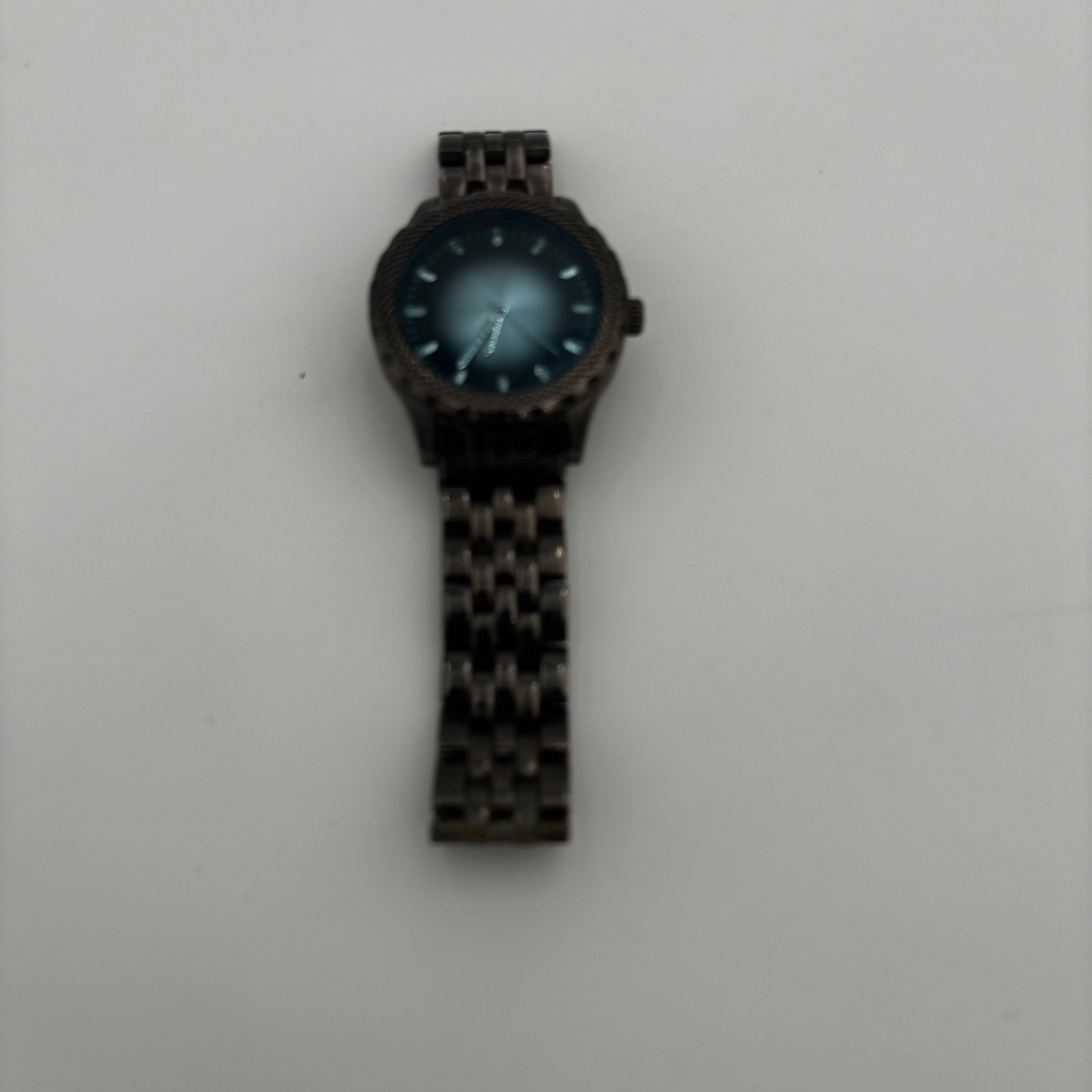 FMD Wristwatch Men OS Gunmetal Good FMDPU011 Japan Movt Metal Link Band
