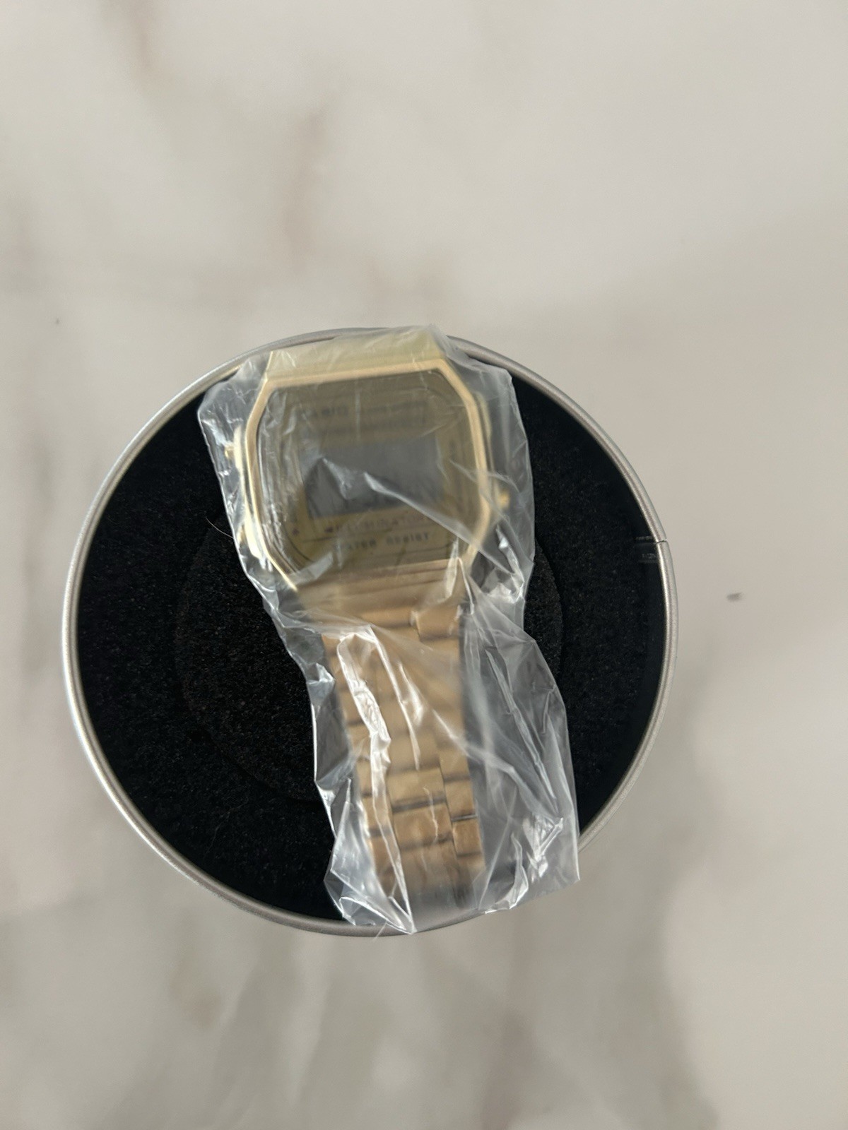 2 Casio Wrist Technology Quartz Digital Gold Tone Metal Bracelet Watch w/ Tin