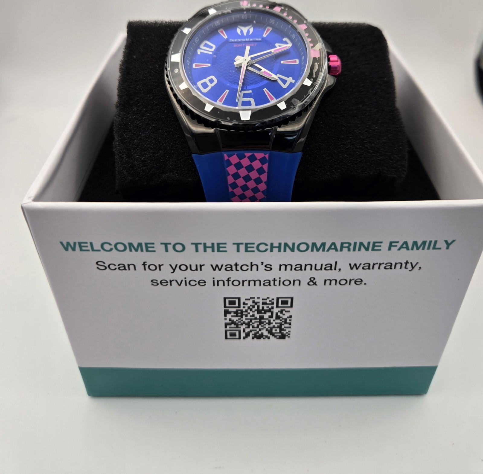TechnoMarine Racing Legends Watch 44mm Blue Pink Quartz Limited New