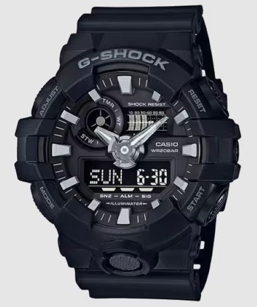CASIO: G-SHOCK GA700-1B -Black – Analog-Digital – Shock Resistant – Wrist Watch