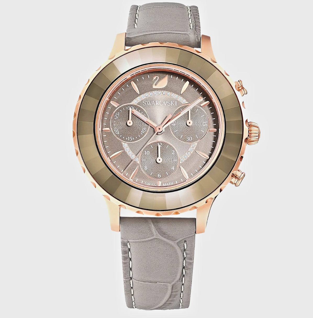 Swarovski 5452495 Octea Chronograph Rose Gold Tone Gray Dial Women’s Watch
