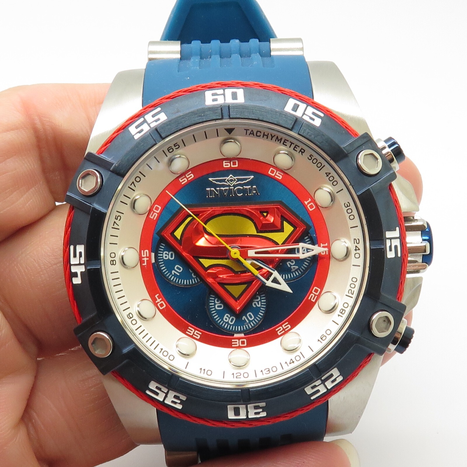 INVICTA 29121 *DC SUPERMAN LTD/4K* 52mm Blue/Red Quartz Chronograph Strap Watch