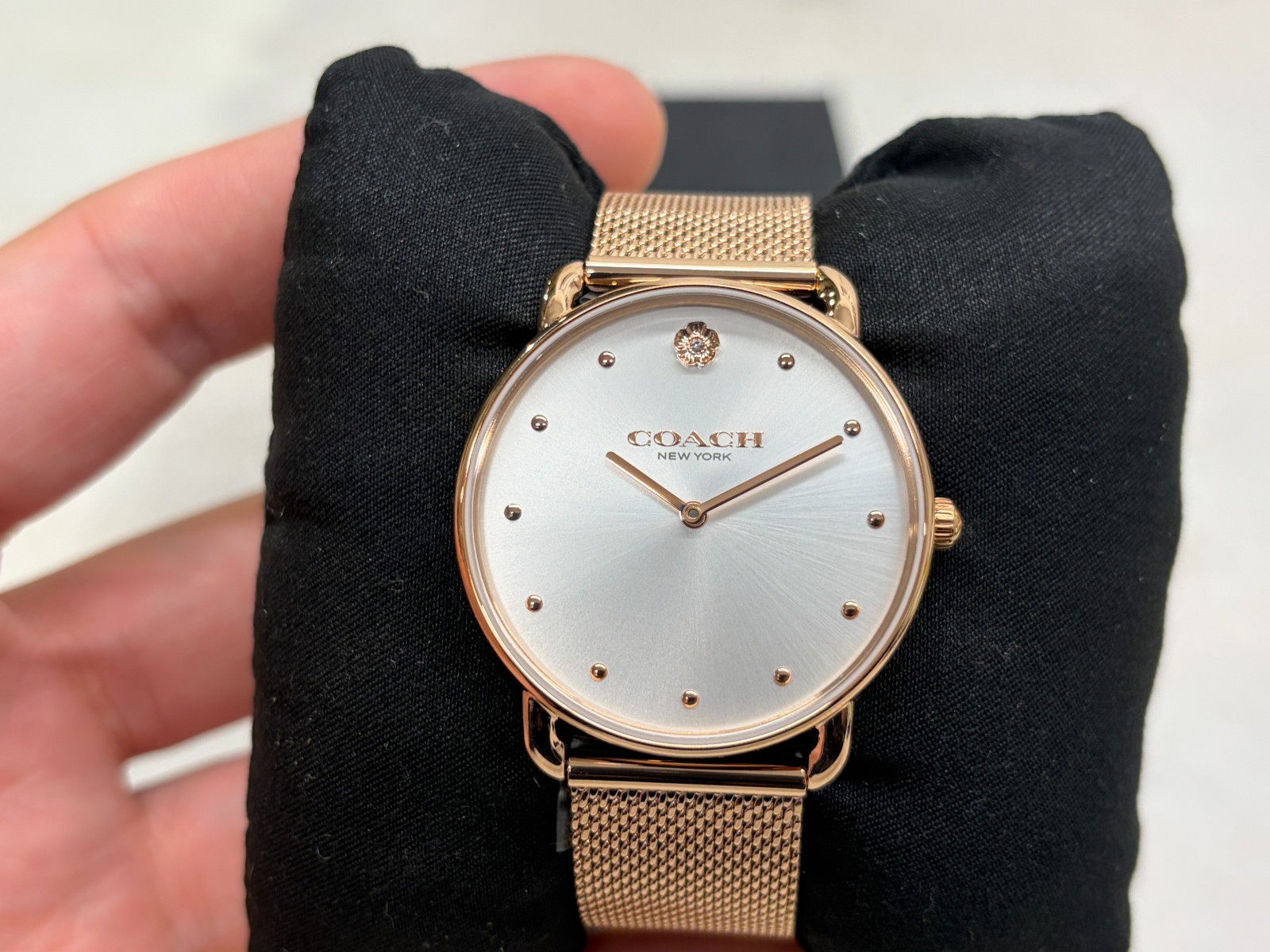 Coach Ladies Elliot Rose Gold-Tone Stainless Mesh Bracelet Watch 36mm – 14504209