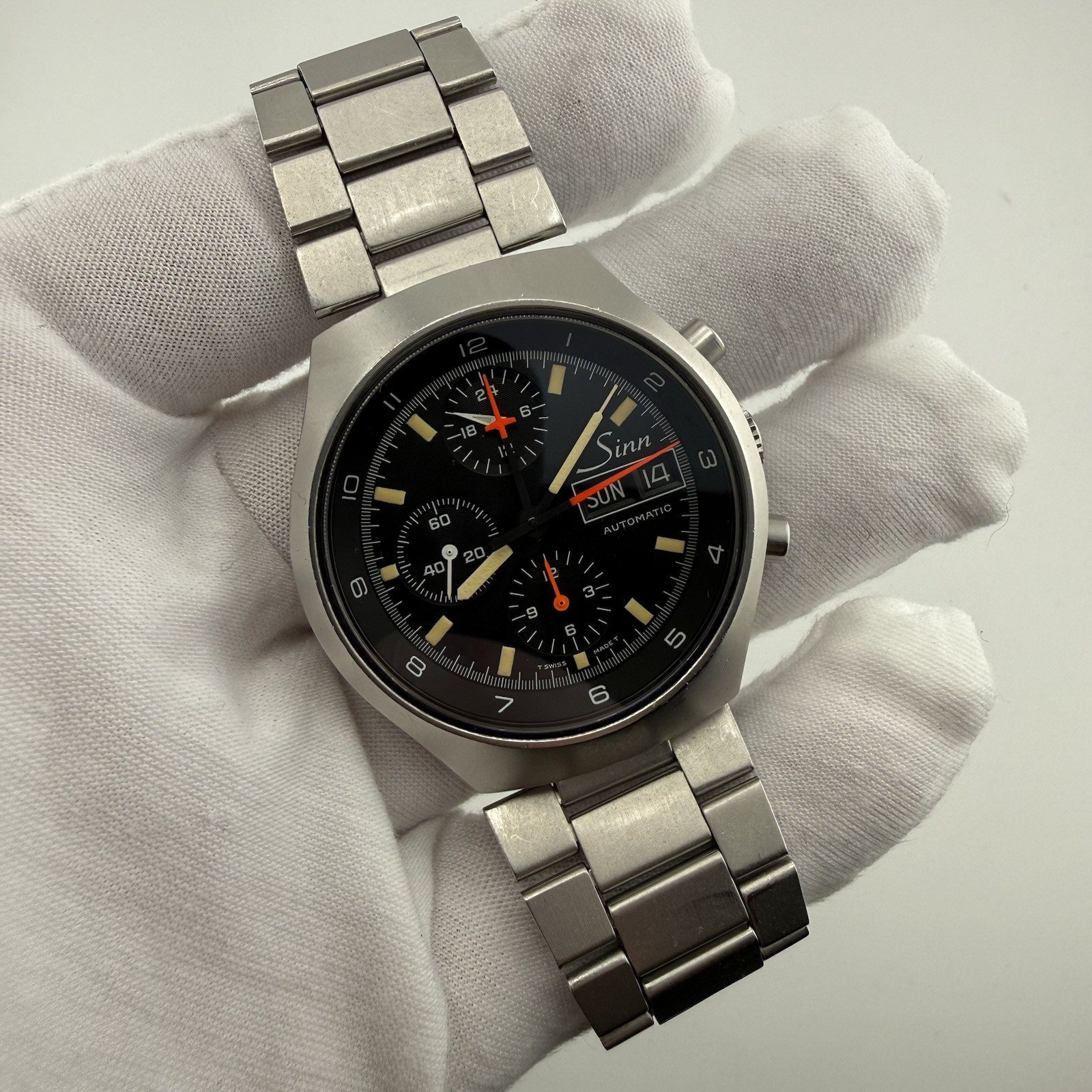 Sinn 157 Day Date 24hr Automstic Chronograph Lemania 5100 Mens 40.5mm Case