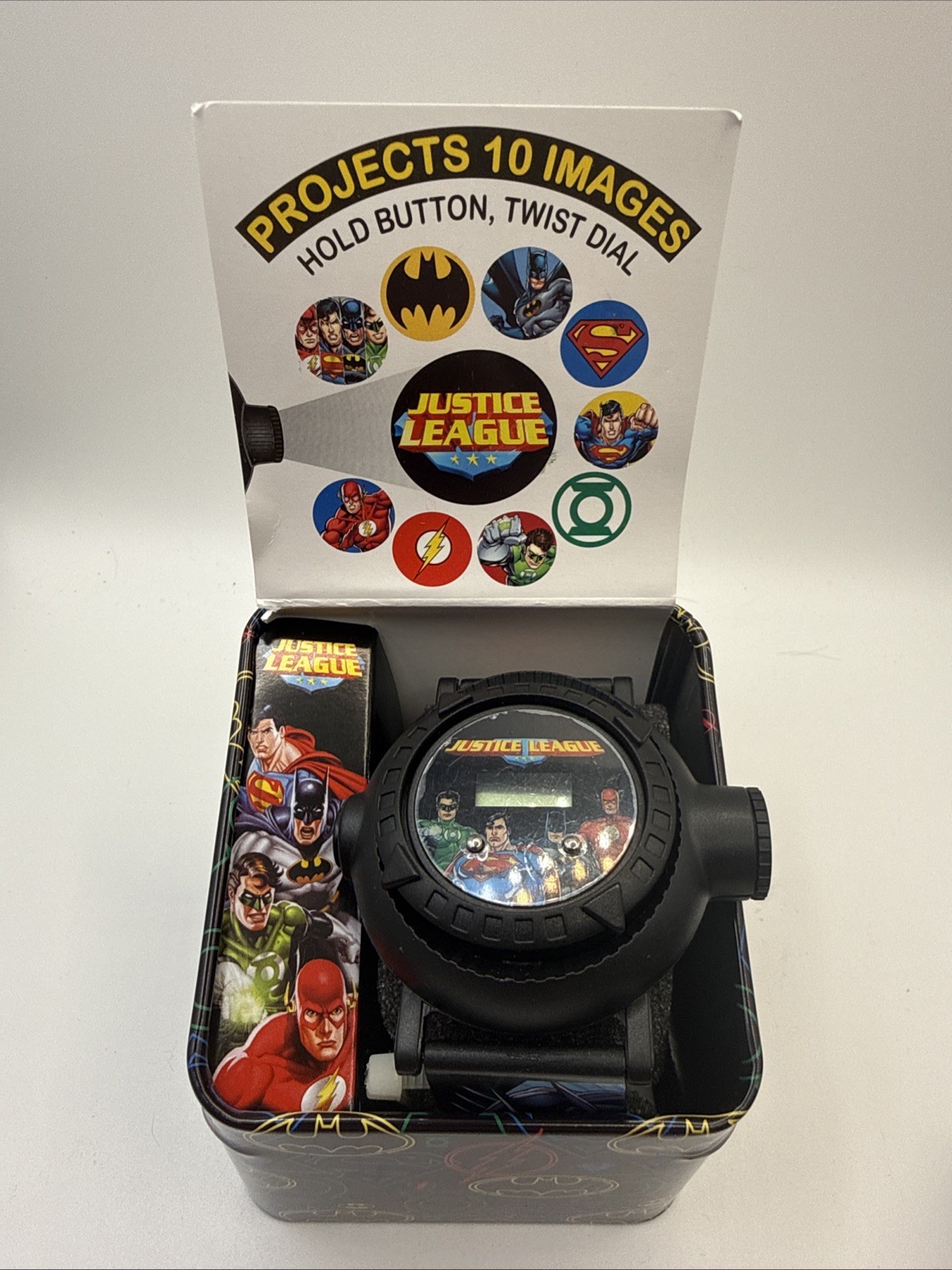 Justice League Accutime Watch Suoerman Batman Flash Projection WB DC Comics NIB