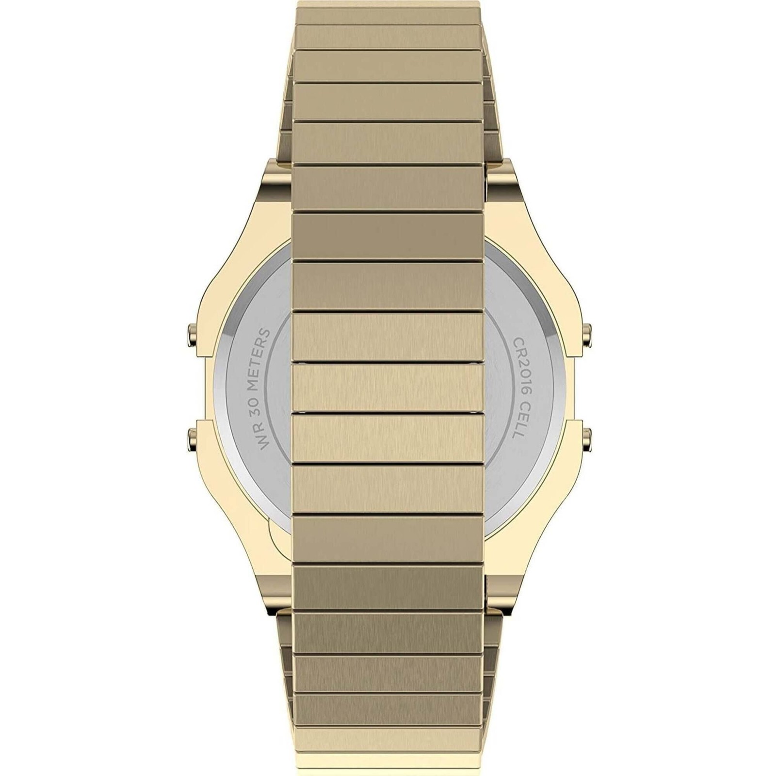 Timex Unisex Watch T80 Alarm Digital Dial Yellow Gold Steel Bracelet TW2V19200YB